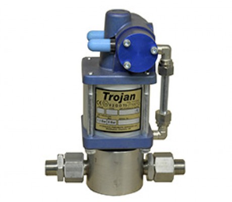 Trojan Type ‘J’, air powered pump.<br>Nine models with maximum test pressures ranging from 16 bar to 1,254 bar.