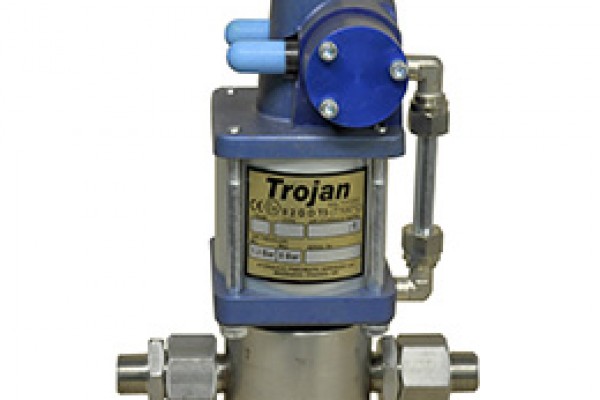 Trojan Type ‘J’, air powered pump.<br>Nine models with maximum test pressures ranging from 16 bar to 1,254 bar.